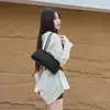 Nova Bolsa Transfronteiriça Versão Coreana 2025 Cor Sólida Simples Bolsa de Mão Bolsa de Ombro para Mulheres, Bolsa de Ombro Casual Moda Versátil Fofa