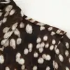 Nueva colección de otoño de ropa para mujer de Europa y América: camisas de manga larga retro estampadas, elegantes, sencillas, a la moda, casuales, versátiles con cuello de solapa