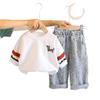 Conjunto de Sudadera con Cuello Redondo y Estampado de Cachorro para Niños Otoño 2025 Nuevo Moda para Bebé Niño Conjunto de Dos Piezas Primavera y Otoño para Niños Moderno