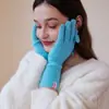 Diseño Estilo Coreano con Guantes de Punto de Lana de Color Sólido para Mujer Otoño e Invierno Cálidos a Prueba de Frío Lindo Dedos Pulgar Flip Hand