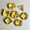 Juego de Dados Poliedros D&D con Patrón de Mármol, Color Mixto Transparente D4D6D8D10D12D20 Caras, Coc, Juego de Mesa, Juego de Siete Piezas