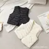 2026 Nuevo 90 Plumón de Pato Blanco Chaleco de Plumón para Mujer Corto Cuello en V Ligero Capa Interior Ropa Exterior Cálida Chaleco