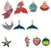 Aleación de Goteo de Aceite Tiburón Marino Estrella de Mar Sirena Delfín Colgante Pulsera DIY Collar Accesorios de Joyería Colgante