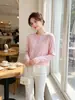 Cardigan de Lã Tricotado Branco para Outono, Bordado de Borboleta 3D, Gola Redonda, Botões Frontais, Peça de Roupa Externa Macia e Versátil