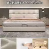 Cama de Couro Estilo Francês Cream Moderna Simples Acessível Cama de Luxo 1,8m Quarto Principal Cama Grande Cama de Casal Cama de Tecido Tecnológico Cama de Casamento
