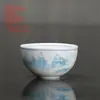 Taza Maestro de Arcilla Azul y Blanca Estilo Antiguo Yuerui, Taza Paisaje Pintura China Retro, Taza de Té, Taza de Degustación, Taza Individual de Juego de Té de Cerámica Estilo Chino