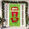 Decoración de Cubierta de Puerta de Navidad Tela Colgante Monstruo Peludo Verde Cubierta de Puerta Grinch Cortina de Puerta Grinch de Navidad Tapiz de Año Nuevo Juego de Puerta Fondo