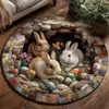 Nueva Alfombra de Piso de Conejo de Pascua para Sala de Estar, Alfombra Decorativa con Efecto Visual 3D, Alfombra de Entrada Antideslizante y Resistente a la Suciedad, Transfronterizo