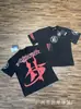 Nueva Camiseta de Manga Corta Hells 2026 Lavada Vintage Desgastada Estampado Completo Graffiti Marca de Moda Estilo Verano Unisex