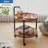 Mesa de té pequeña móvil, carrito pequeño, estante de almacenamiento mini con ruedas para sala de estar/balcón, mesita de noche, mesa auxiliar, mesa redonda pequeña