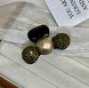 Elegante horquilla con forma de perla para mujer, de alta calidad, con parte trasera de diamante, con clip de tiburón lateral simple.