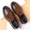 Zapatos de Cuero Wenzhou para Hombre Verano Calado Negocios Altura 8CM Vestir Zapatos de Cuero Patrón Rayado a Mano Moda Zapatos de Boda para Novio Modernos