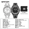 Relógio de Pulso Sanda Quartz 50m à Prova d'Água Calendário Simples Casual Pulseira de Silicone Estilo Desenho Animado Linha Criativa Relógio Digital para Homens