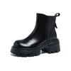Botas tipo Martin con Punta Redonda para Mujer 2025 Otoño e Invierno Nuevas Botas Cortas Moda Versátil Retro Adelgazantes Pequeñas Tacón Grueso Botas de Moda