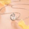 Nuevo Estilo Plata de Ley S999 Perla Natural Conejo Collar para Mujer Cadena Ligera de Lujo Nicho para Clavícula Regalo para Novia