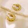 Aretes Premium de Celebridad de Internet Europea y Americana al por Mayor Aretes Retorcidos de Acero Inoxidable Dorado Aretes de Lujo Ligero Premium