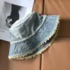 Boina de mezclilla desgastada y rota con ala grande, gorra de pintor tipo boina vintage para mujer que hace que la cara se vea más pequeña