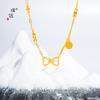 Colar de Corrente para Clavícula Shin Gold Bow Vietnamita de Longa Data Assimetrico Escape Princess Tie All-match Niche Feminino
