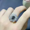 Anel de espinélia natural de Mianmar tamanho 6*8mm para o dia a dia com banho de prata 925 e incrustação de ouro 18K