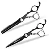 Tijeras de Peluquería Mango de Serpiente Negro Brillante de 6.0 pulgadas Tijeras para Cortar el Cabello Tijeras Planas Tijeras para Flequillo Tijeras Dentales