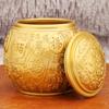 Latas de Té Baifu de Latón Cornucopia Tarro Dorado para Arroz con Tapa Adornos para Mesa de Té de Oficina Decoraciones Ceremonia de Apertura de Tienda