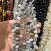 Pulsera tejida a mano con cuentas naturales, agujero horizontal, redonda, gota de agua, con cuentas de jade y cristal, accesorios de joyería