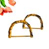 Manija de Muñeca Integrada de Bambú de Resina con Mango en D Portátil Accesorios para Bolsas Tejidas Hechas a Mano por Aficionados Accesorios para Bolsos de Mujer