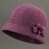 Chapéu de tricô feminino de inverno para mães de meia-idade e idosas, chapéu quente com forro de fleece, chapéu com aba espessa para clima frio