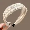 Diadema ancha versátil vintage para mujer, diadema de esponja estilo crema para principios de otoño, accesorio para el cabello de tela fresco y suave