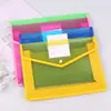 Bolsa para Archivos A4 Botón Transparente Estéreo Gran Capacidad Oficina Archivo de Información Estudiante Papel de Examen Almacenamiento Broche Bolsa de Papelería