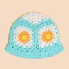 Japonês Vintage Flor Oca Handmade Handmade Knitted Basin Hat Mulheres Outono e Inverno Doce All-match Wool Hat para o rosto