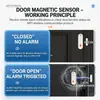 Sensor magnético de puerta de contacto para exteriores WiFi inteligente para hotel, uso comercial y doméstico, sensor de puerta protector antirrobo con alarma
