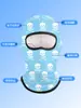 Capucha Extensa de Ciclismo de Verano Calavera Impresión Digital Forro de Casco Capucha Motocicleta Transpirable Máscara de Protección Solar