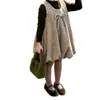 Conjunto de Vestido para Niñas de Primavera y Otoño Bebé Elegante Personalidad Infantil Marca de Moda Capa Base Floral Volantes Vestido Chaleco de Princesa