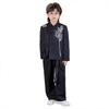 Nuevo Traje Chino para Niños con Bordado Tradicional, Cuello Mao, Chaqueta Estilo Zhongshan para Niños, Adecuado para Discursos, Recitaciones y Ceremonias de Primer Cumpleaños de Niños de las Flores