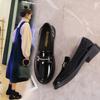 Sapatos Femininos Estilo Britânico em Couro Genuíno 2026 Outono e Inverno Novos Mocassins Versáteis Sapatos Baixos Pretos Mocassins