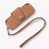 Bolsa de Cortiça para Óculos Mais Vendida em Estoque, Estojo de Couro Portátil Ecológico para Óculos de Sol com Suporte para Pescoço, Bolsa de Óculos Anti-Queda