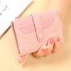 2025 Nueva Cartera para Mujer Estilo Coreano Retro Patrón de Cocodrilo Corta Casual Temperamento Ranuras Múltiples para Tarjetas Portatarjetas Portamonedas