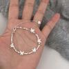 Pulsera Mariposa Elegante Plata Dulce Mori Plata Escarchada Simple Nicho Lujo Ligero Alta Gama Joyería con Cuentas