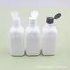 Botella cuadrada de cuello largo con tapa abatible 250ml botella con tapa de mariposa botella para tónico botella para rocío puro botella cuadrada para champú acondicionador