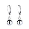 Sterling Silver 925 brincos mulheres longo Coreia do Sul s925 grandes brincos de contas redondas brincos de bola leve bola redonda elegante personalidade all-match
