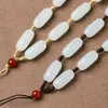 Colgante Imitación Jade Hetian con Perlas de Jade Blanco, Collar de Jade con Guanyin, Buda, Pixiu, Colgante de Jade, Amuleto de Jade, Colgante de Jadeíta con Cordón