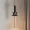 Estilo de canción estética bambú-junta mármol natural candelabro de comedor, mesa de comedor, barra de bar, sala de té Zen, estudio, lámpara de oficina larga