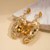 Pendientes de Resina Transfronterizos Estilo Vintage Europeo y Americano con Diamantes y Perlas, Pendientes de Lujo Ligero de Gama Alta, Accesorios para Orejas Retro Personalizados de Nicho