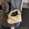 Bolsa pequena plissada portátil popular online para mulheres 2024 Novo estilo coreano bolsa de ombro para o dia a dia bolsa mensageira popular este ano