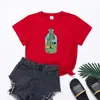 Comércio Exterior Feminino Europeu e Americano Casual Criativo Camiseta Estampada Mundo Gola Redonda Camiseta para Mulheres