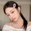 Presilha de cabelo oval em acetato estilo coreano para mulheres, presilha lateral para cabelos soltos, presilha para cabelo da testa, presilha para franja, acessório de cabelo de alta qualidade tipo BB clip