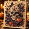 Pintura de Diamantes 3D de Halloween Transfronterizo DIY Autoadhesiva Pintura de Perlas Calabaza Fantasma Bruja Calavera Búho Pintura Decorativa