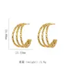 Yunyao Transfronterizo Más Vendido Moda Gama Alta Geométrico Hueco Retorcido Patrón Retorcido Oro 18K Acero de Titanio Joyería para Mujer