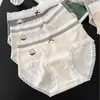 A9856 Elegante Braguita de Encaje Francés en Tono Gris para Mujer con Estética Única, Algodón Puro Texturizado con Refuerzo Prolongado 10A